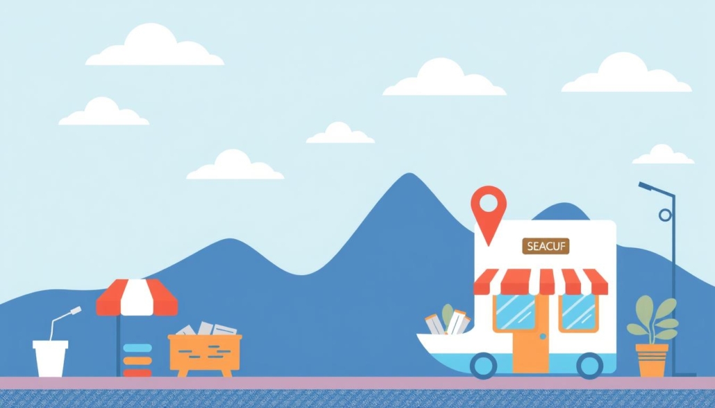 Genera un'immagine che rappresenti le strategie di SEO locale per un business di Olbia