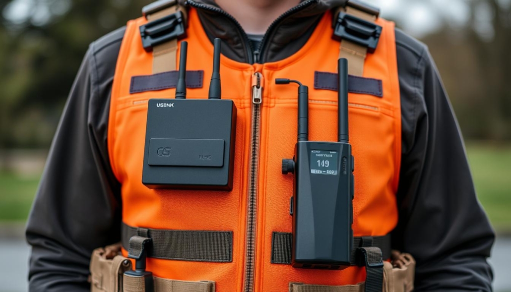 gilet operatore UAS con supporto radio